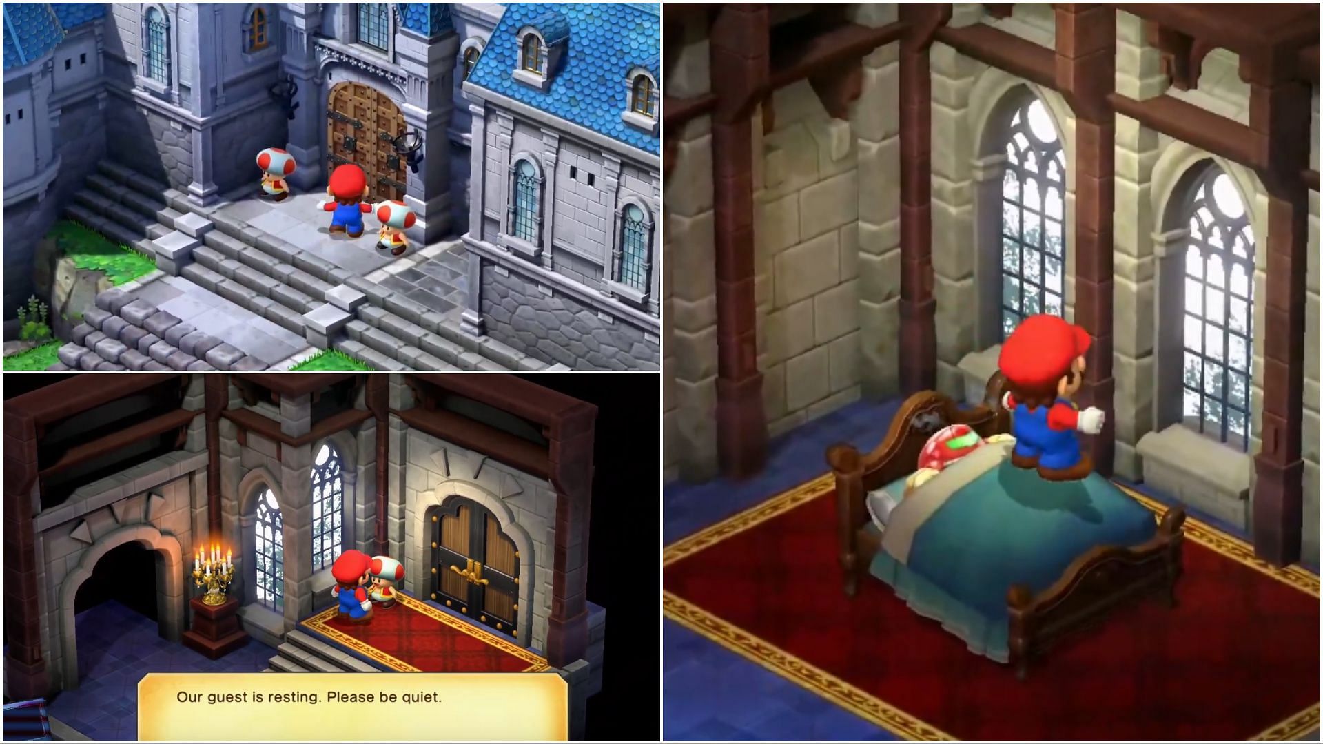 Pass through the door to access a bedroom (Image via Nintendo)