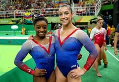 Aly Raisman and Simone Biles get cozy in a picture from recent event they attended together