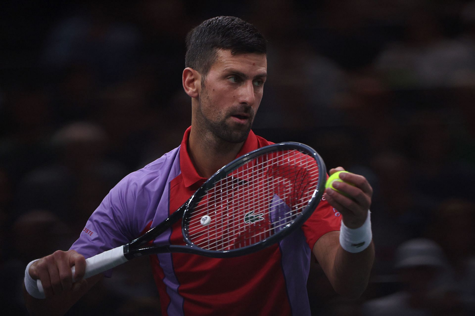 The Serb in action at the 2023 Paris Masters