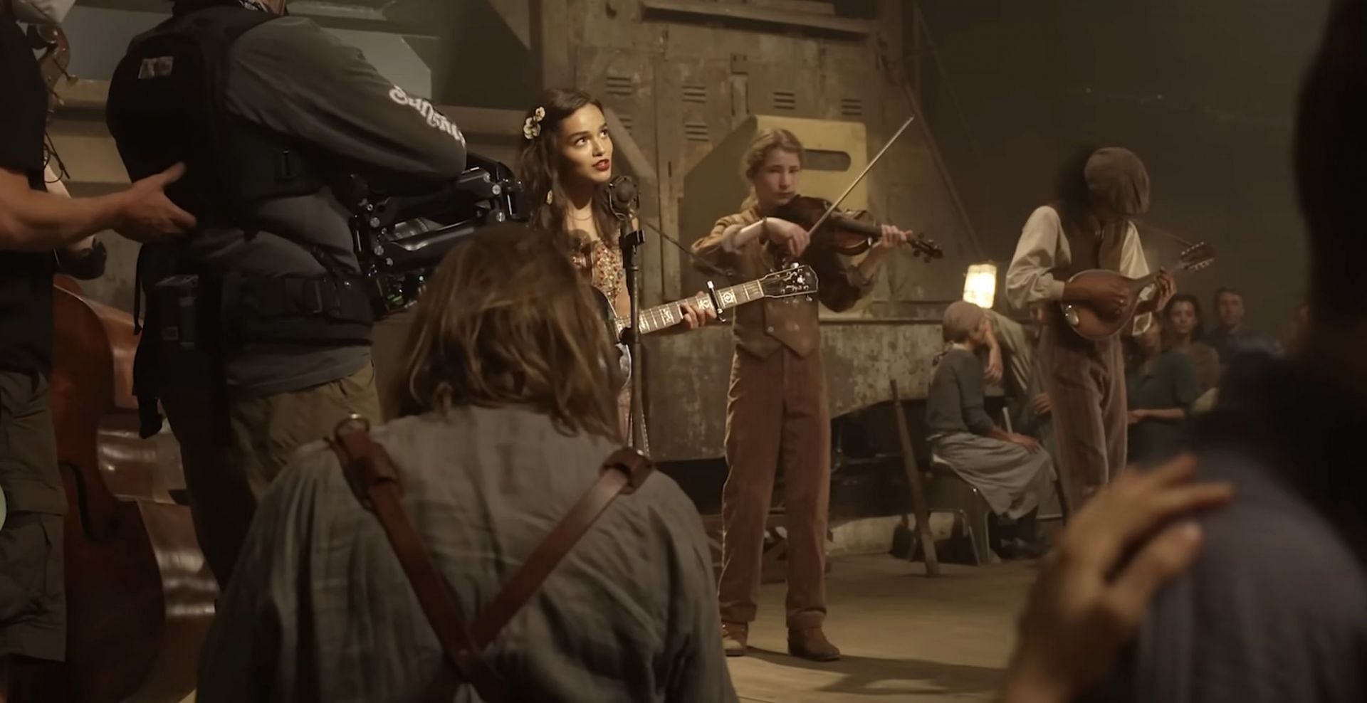 A still from the making of The Hunger Games: The Ballad of Songbirds &amp; Snakes (2023) special feature music (Image via YouTube/Lionsgate Movies)