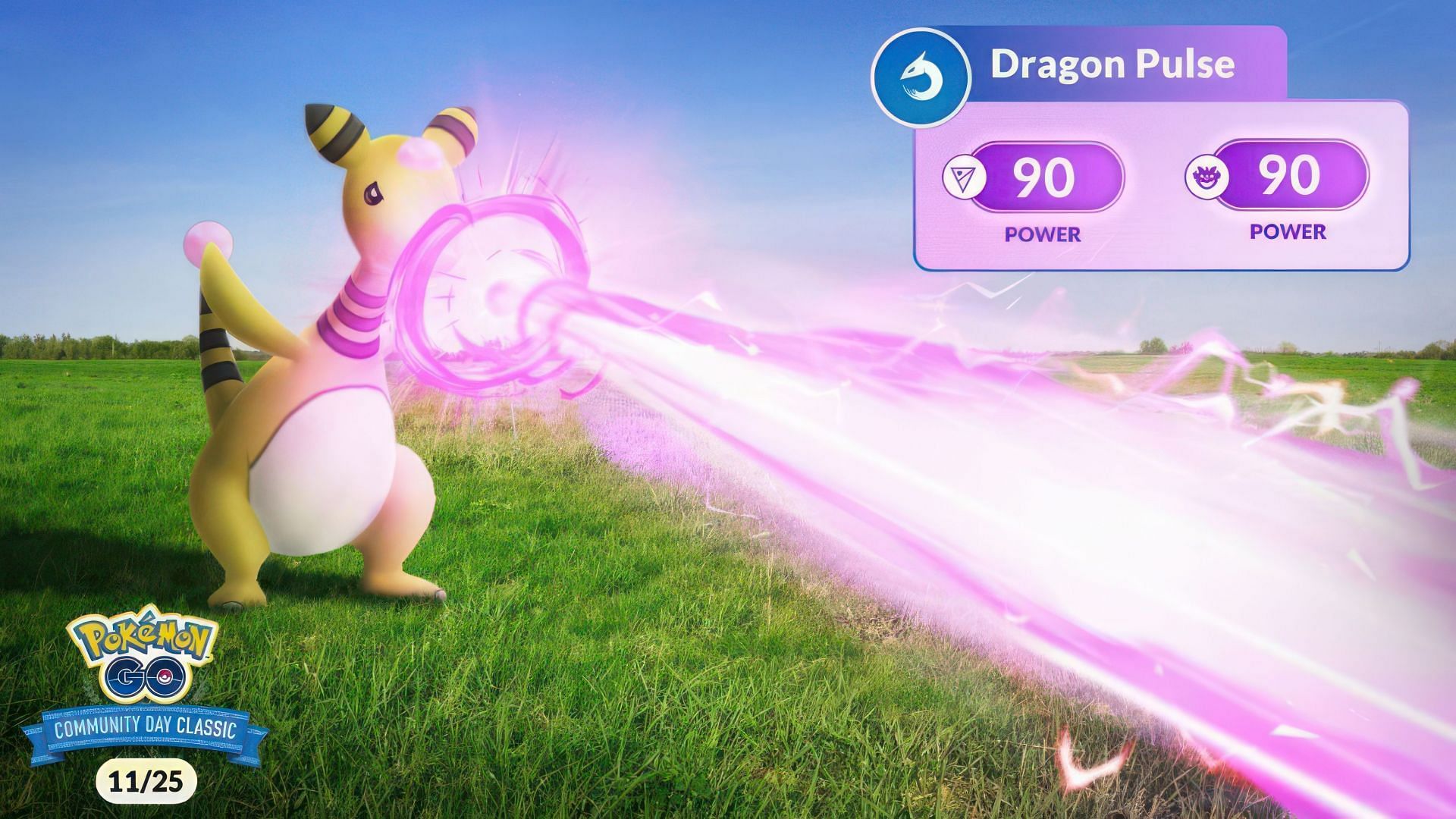 Ampharos with Dragon Pulse (Image via Niantic)