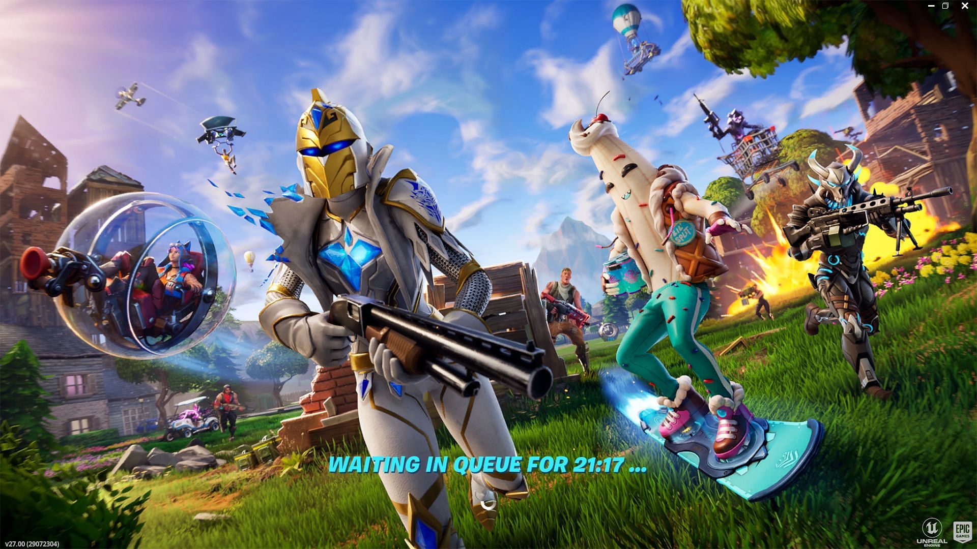 Fortnite Chapter 4 Season 5 waiting in queue screens are driving players insane (Image via Epic Games/Fortnite)
