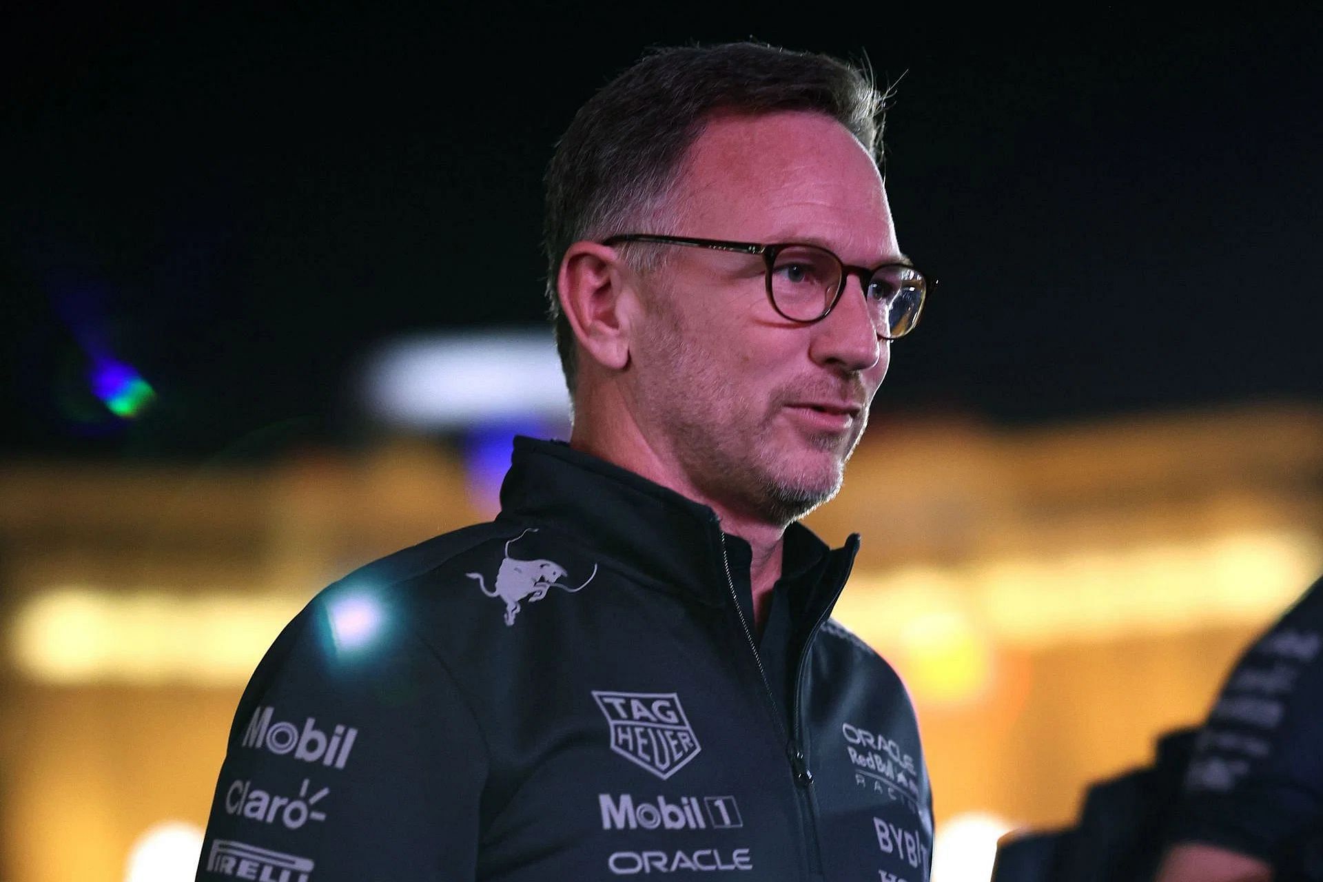 Red Bull Racing Team Principal Christian Horner walks in the paddock prior to practice ahead of the 2023 F1 Las Vegas Grand Prix. (Photo by Jared C. Tilton/Getty Images)
