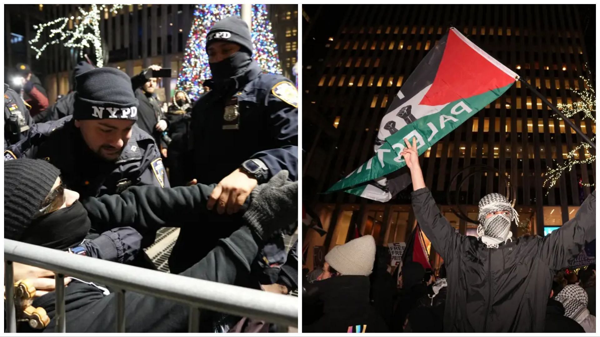 Internet users have bashed the protestors for disrupting the celebration at the Rockefeller Center (Image via Associated Press)