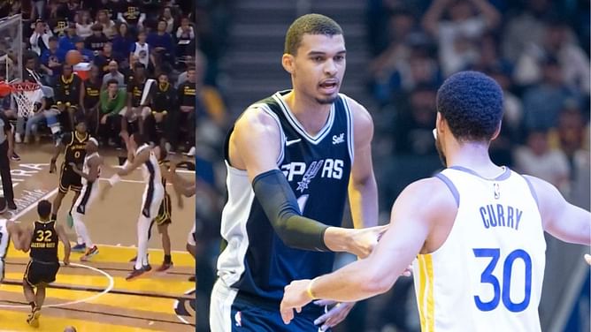 Watch: Victor Wembanyama smashes Steph Curry's shot off the backboard for a filthy rejection