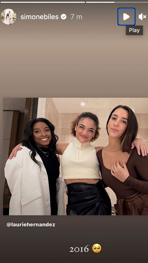 Biles' Instagram story (Image via Instagram)