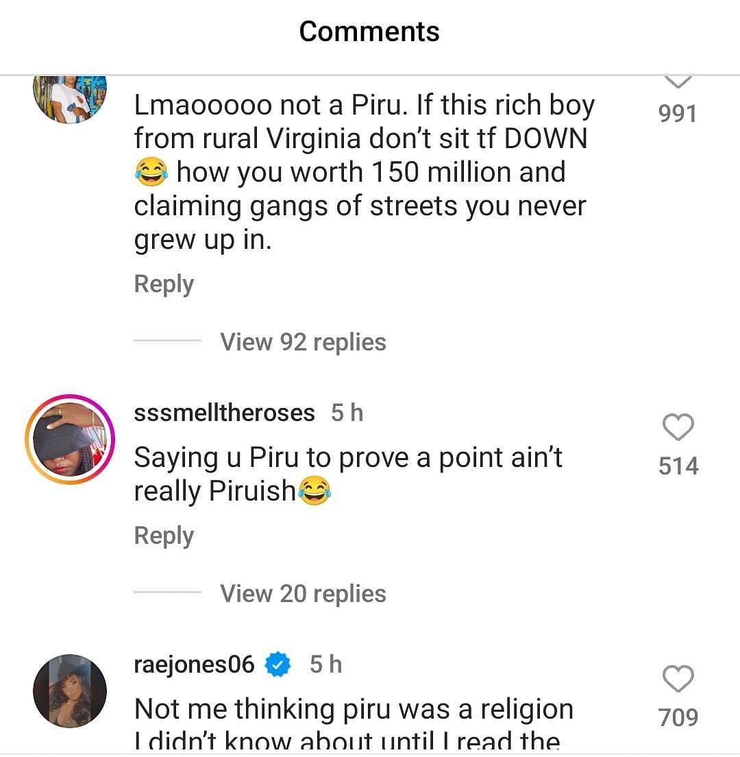 Social media users slam Brown for claiming he is amongst the Pirus (Image via Instagram)