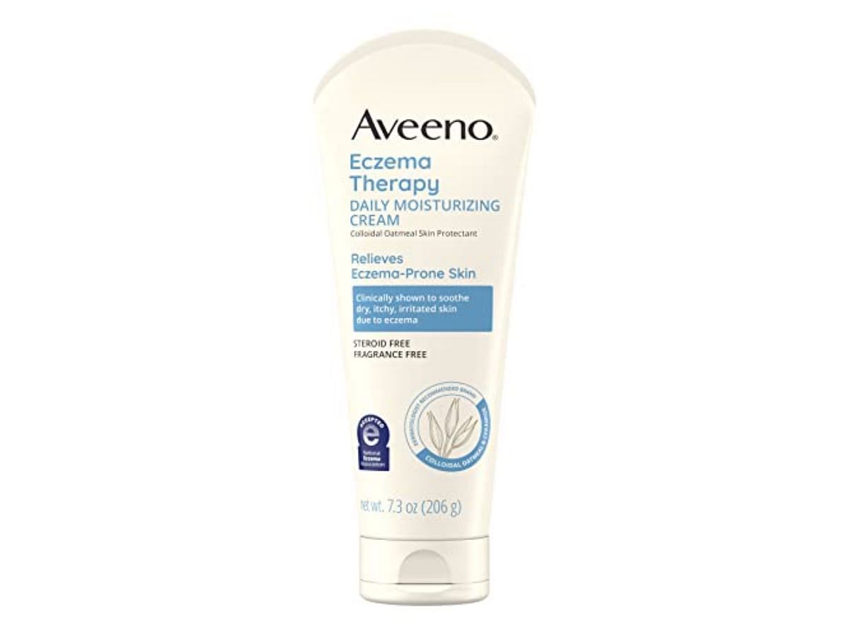 Aveeno&#039;s Eczema Therapy Daily Moisturizing Cream (Image via Amazon)