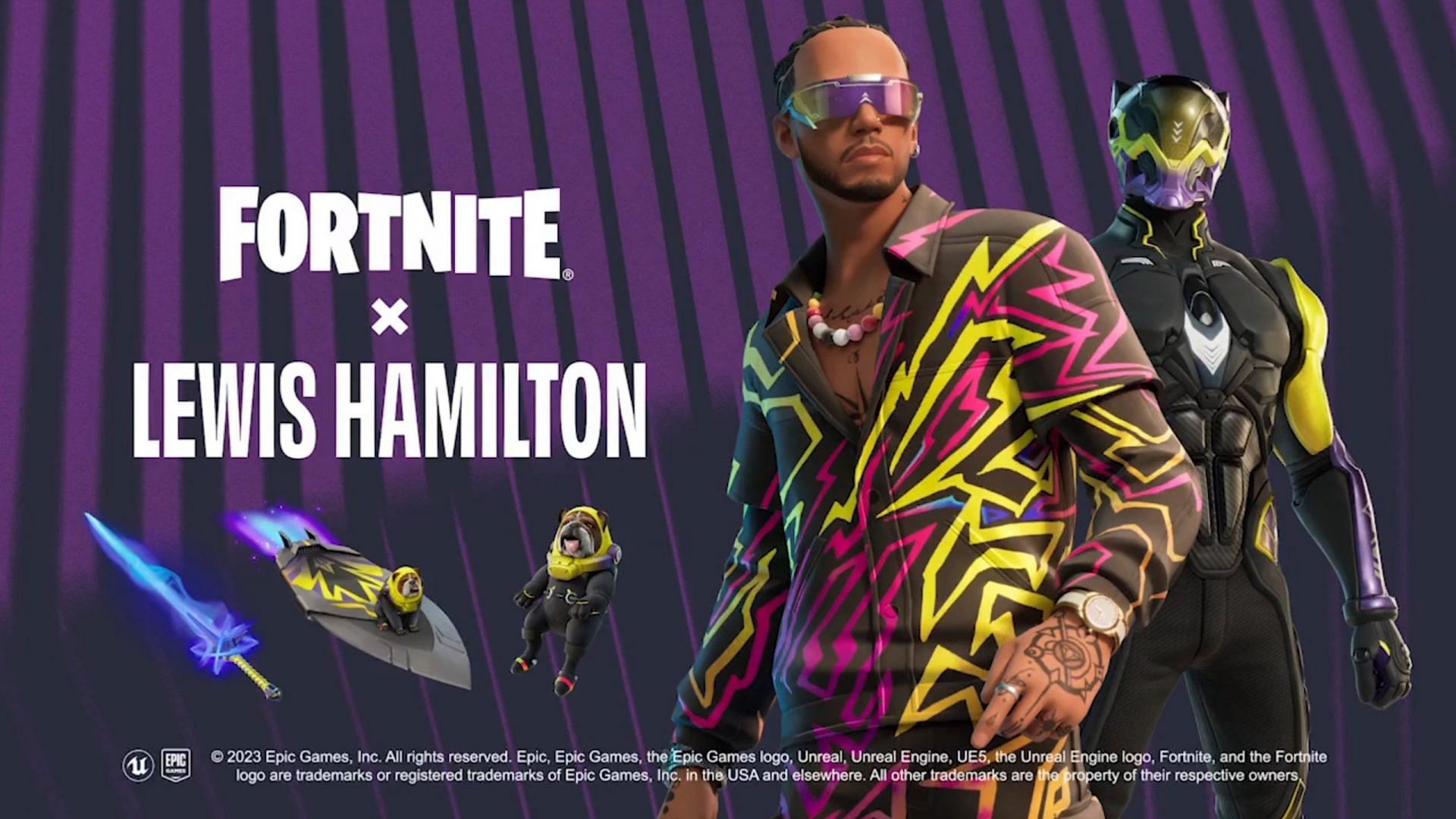 Fortnite x Lewis Hamilton collaboration: Outfits, challenges, and more