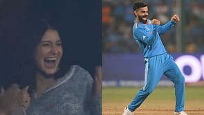 [Watch] Anushka Sharma thrilled as Virat Kohli picks up a wicket during IND vs NED 2023 World Cup match