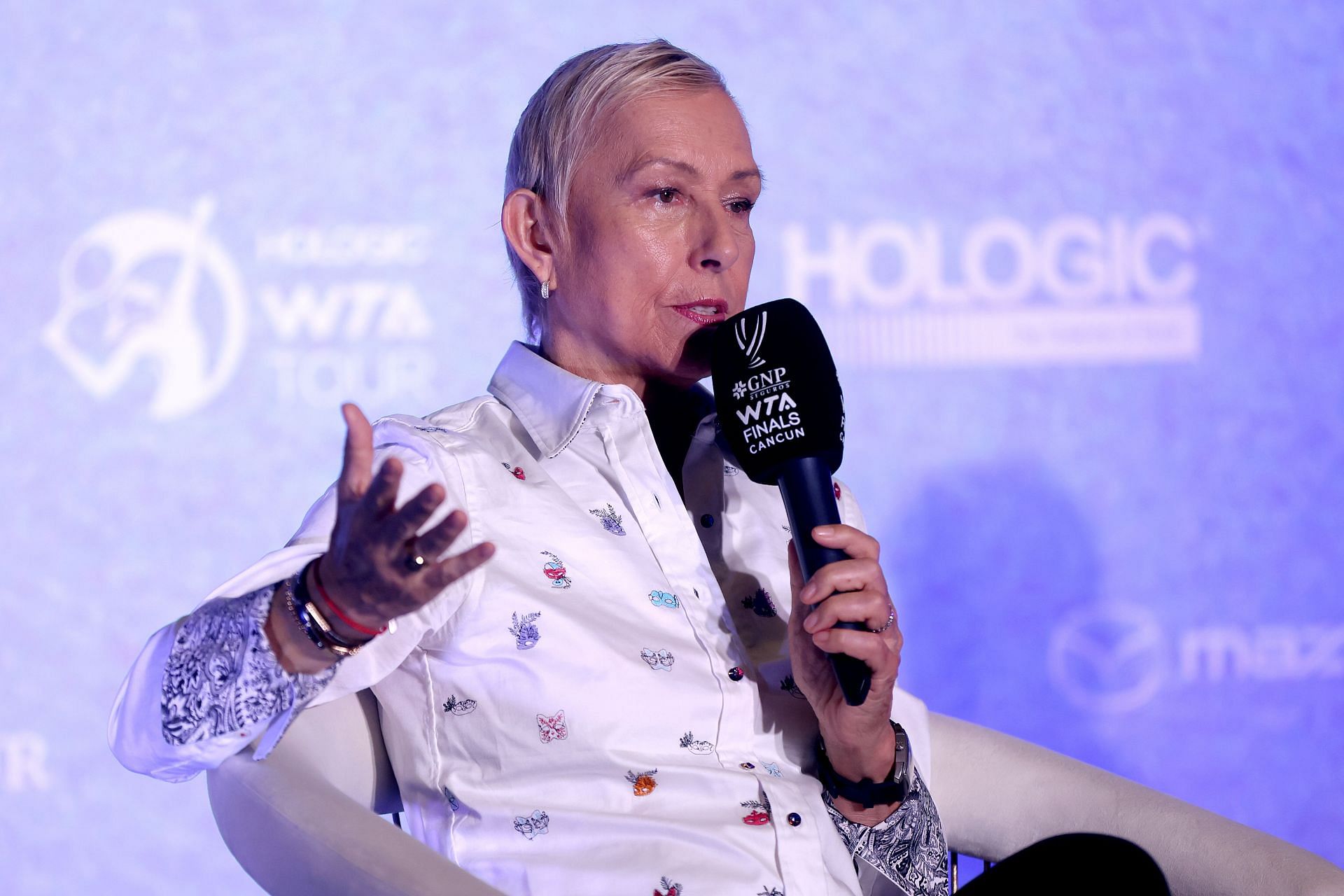 Martina Navratilova at the 2023 WTA Finals on Day 5