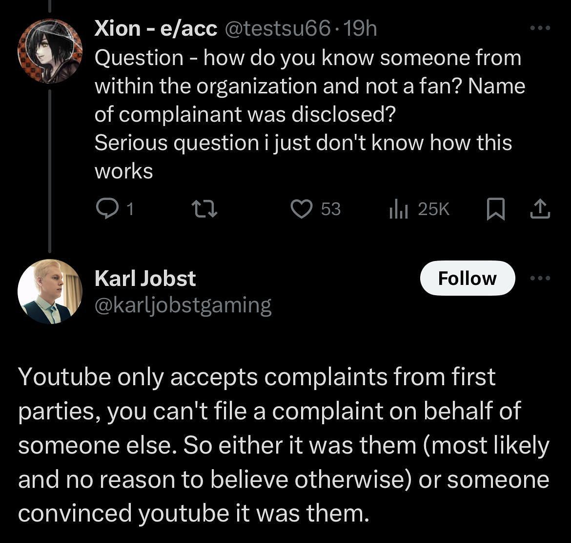 Karl explains why he thinks the Open Hand Foundation was behind the complaint (Image via X/@karljobstgaming)