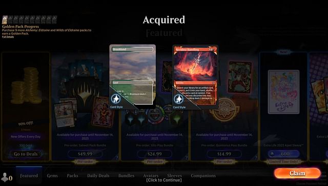 All MTG Arena free pack and cosmetic codes (November 2023)