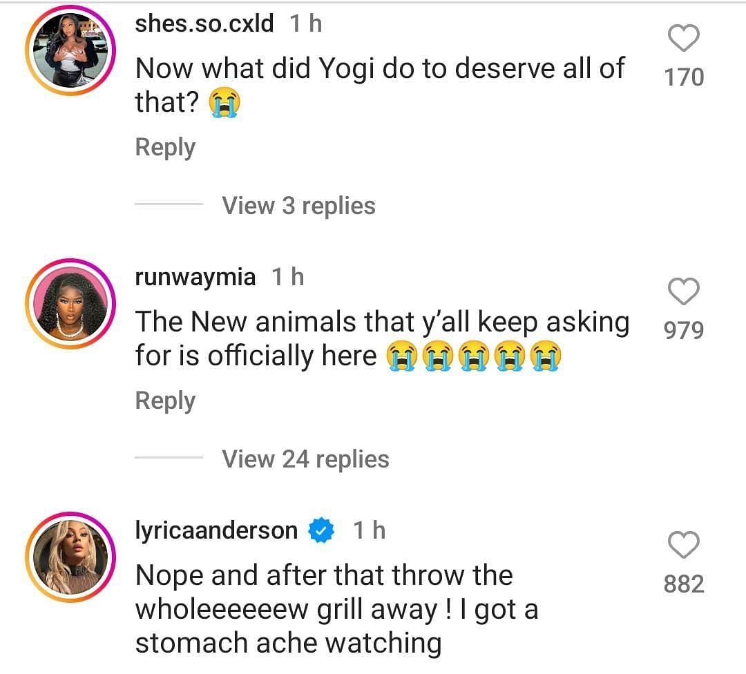 Netizens respond to the viral bear legs video (Image via theshaderoom/Instagram)