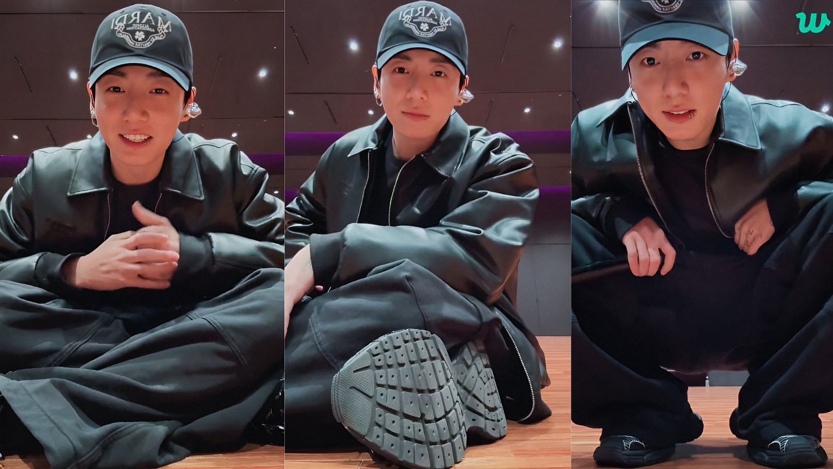 BTS Jungkook goes on a Weverse LIVE. (Images via X/@boraboravie)