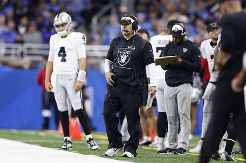 Josh McDaniels during Las Vegas Raiders v Detroit Lions