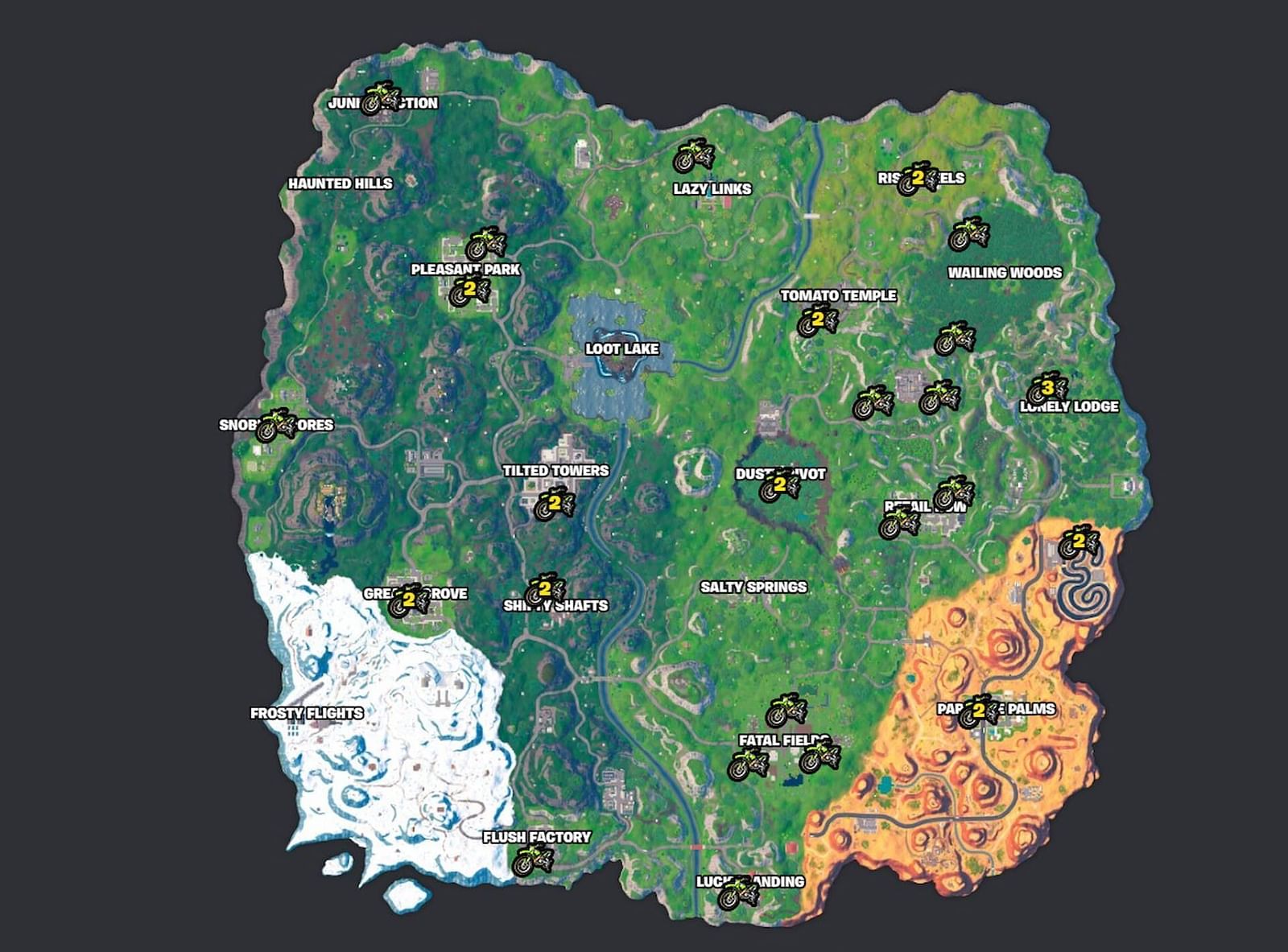 Where to find Dirt Bikes in Fortnite Chapter 4 Season 5