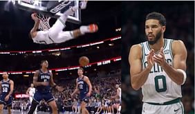 "They want me to land on my back" - Jayson Tatum quips at NBA referees after receiving a technical foul for hanging on rim