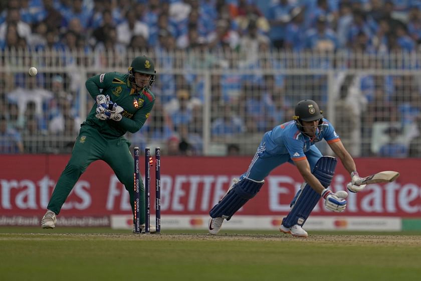 Watch] Keshav Maharaj cleans up Shubman Gill with a magic delivery in IND  vs SA 2023 World Cup clash