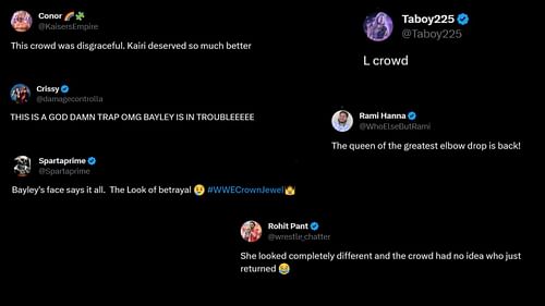 Screenshot of fans' reactions on Twitter.