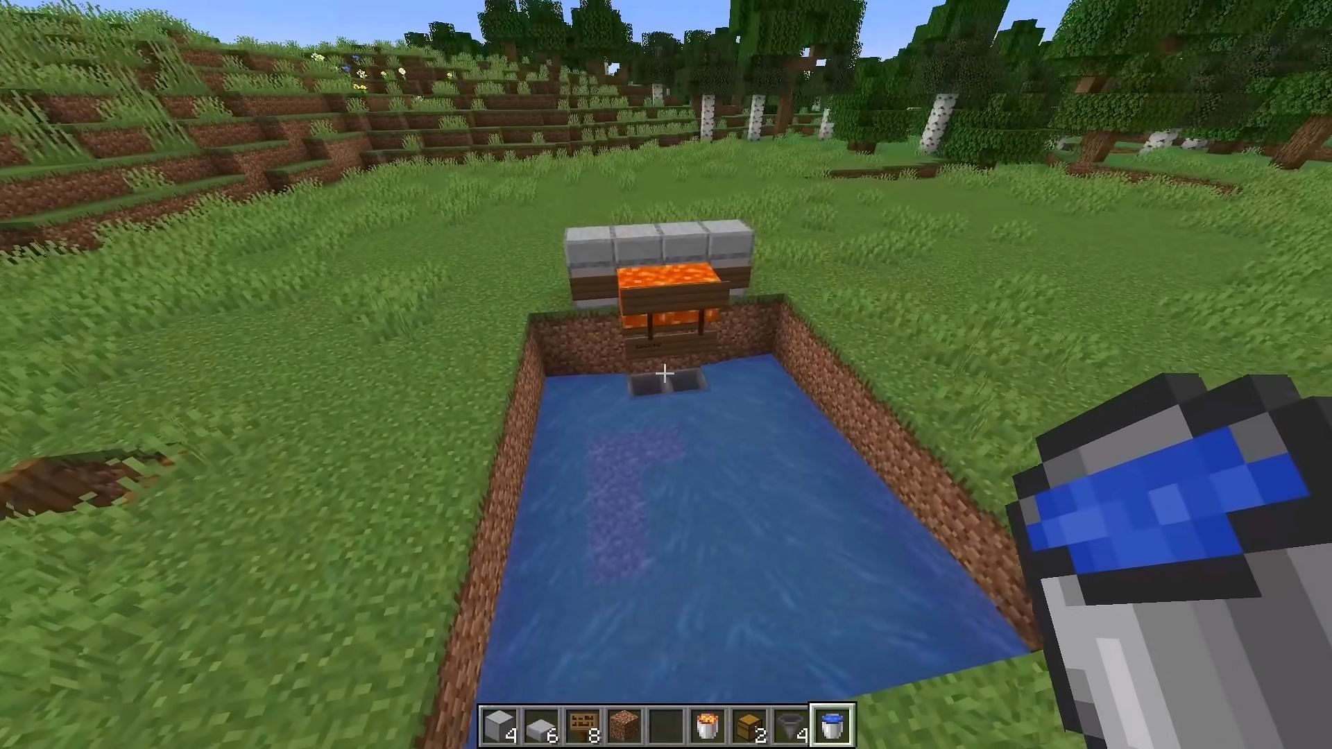 Underground iron farm has villagers and zombies completely hidden in Minecraft 1.20 (Image via YouTube/Voltrox)