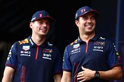 Sergio Perez looks to Max Verstappen for help in battle with Lewis Hamilton for P2 in the WDC