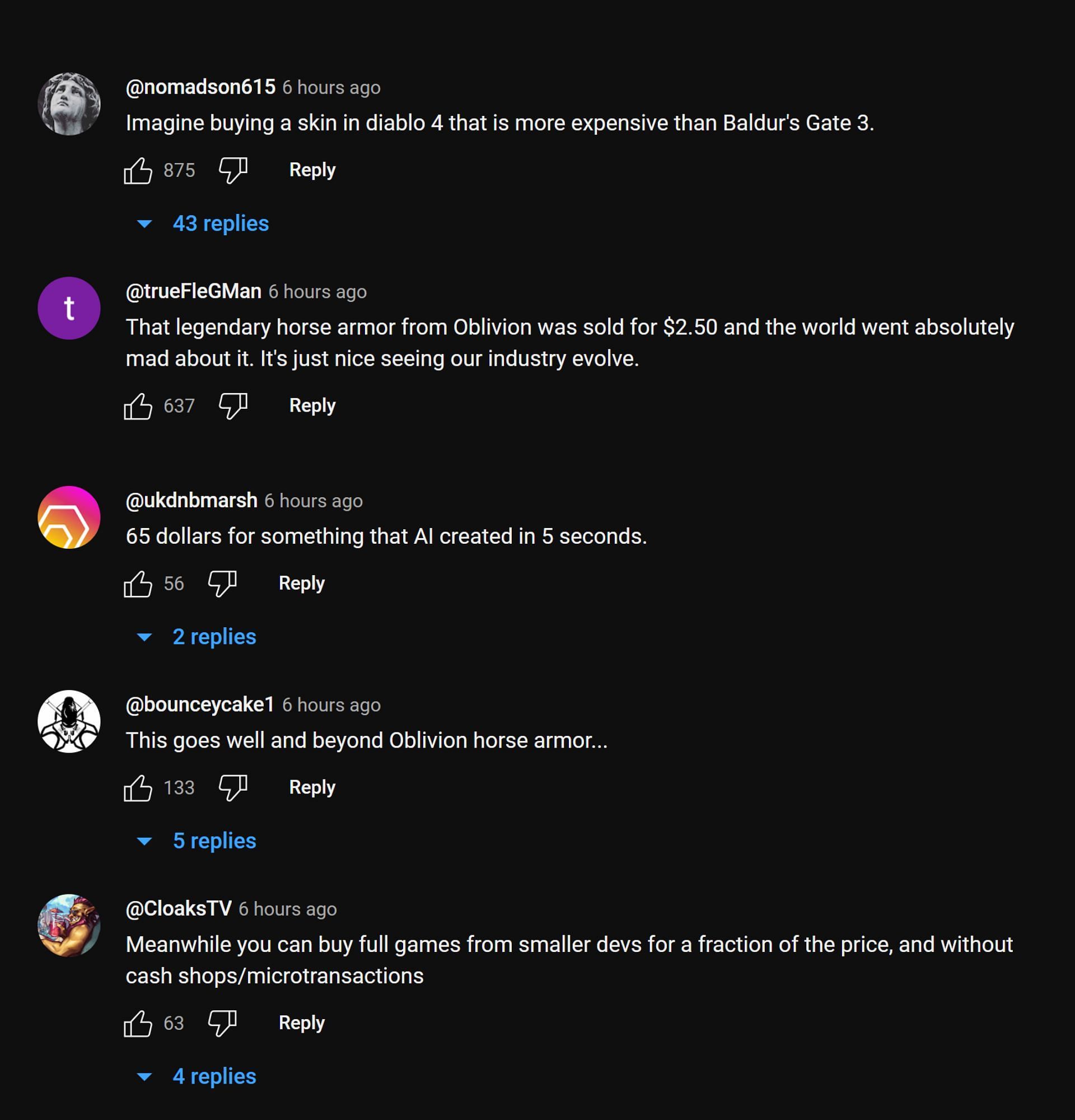 Fans in the YouTube comments section discussing the streamer&#039;s clip (Image via Asmongold Clips/YouTube)