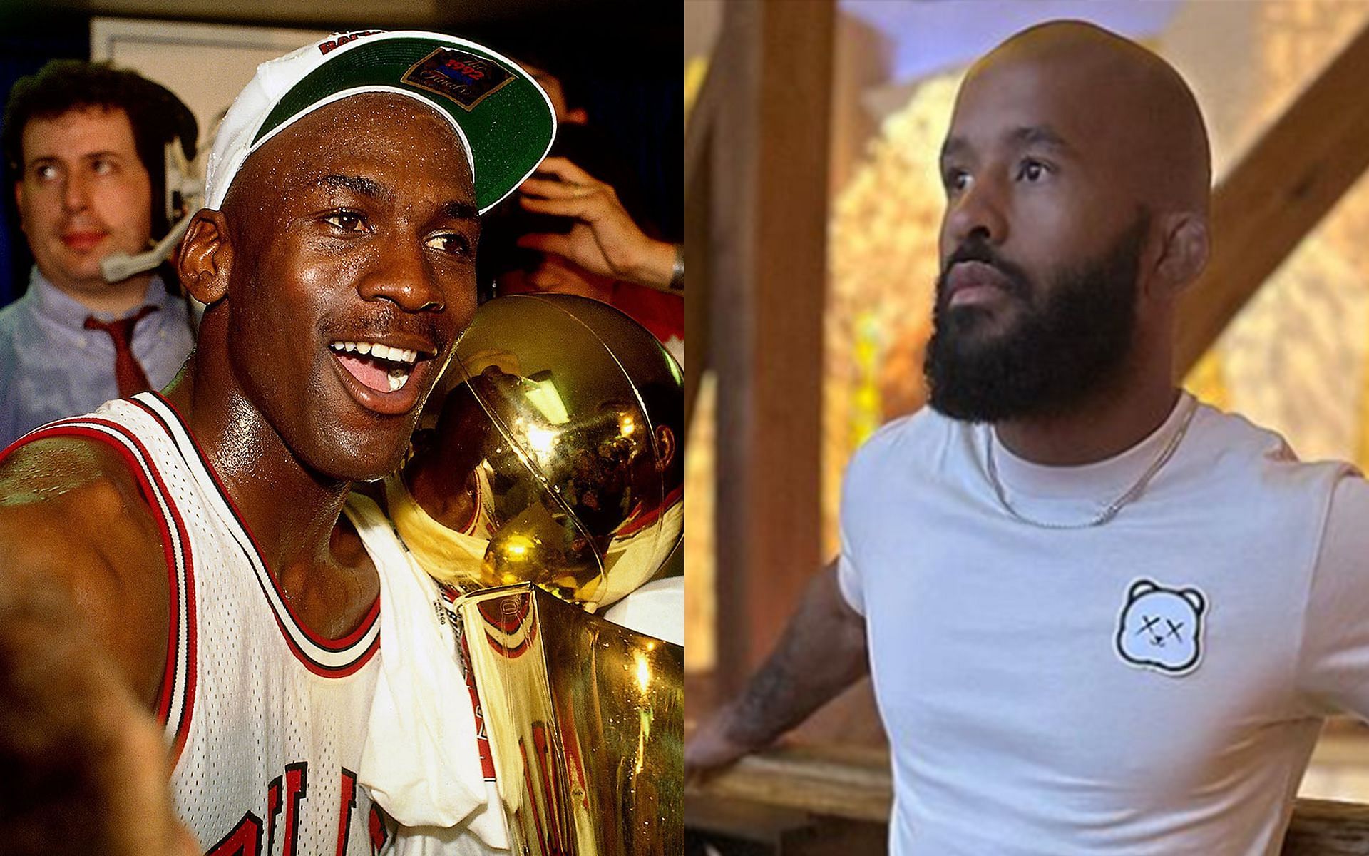 Michael Jordan (Left) and Demetrious Johnson (Right) (Images courtesy: cdn.nba.com and @mighty Instagram)