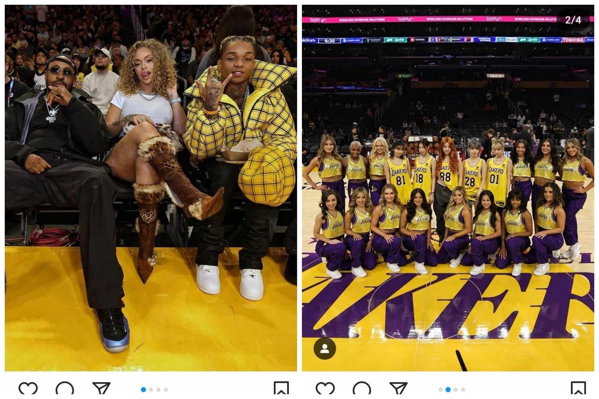 Swae Lee (left), K-Pop Group (right), and more were in attendance as Lakers eclipse Clippers in Wednesday