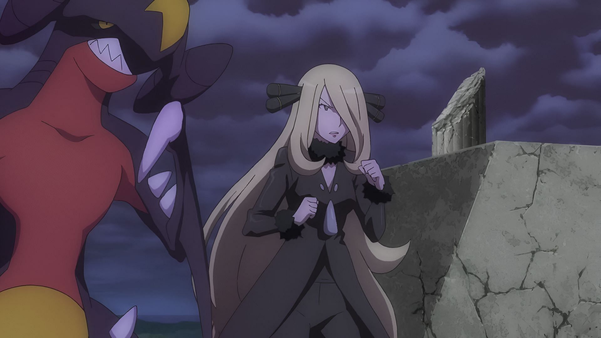 Cynthia and her Garchomp are basically inseparable (Image via The Pokemon Company)