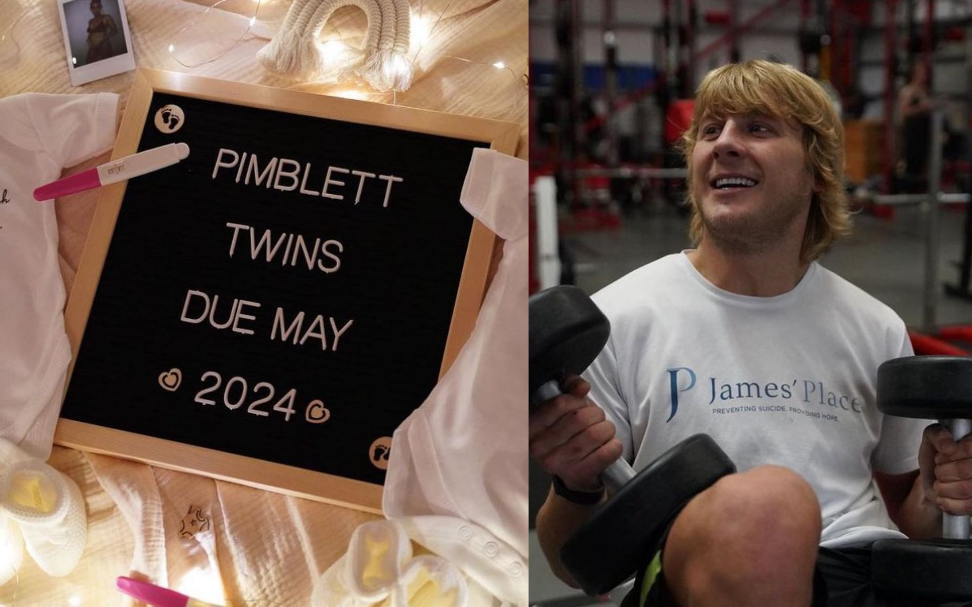 Paddy Pimblett expecting twins. [via Instagram @theufcbaddy]