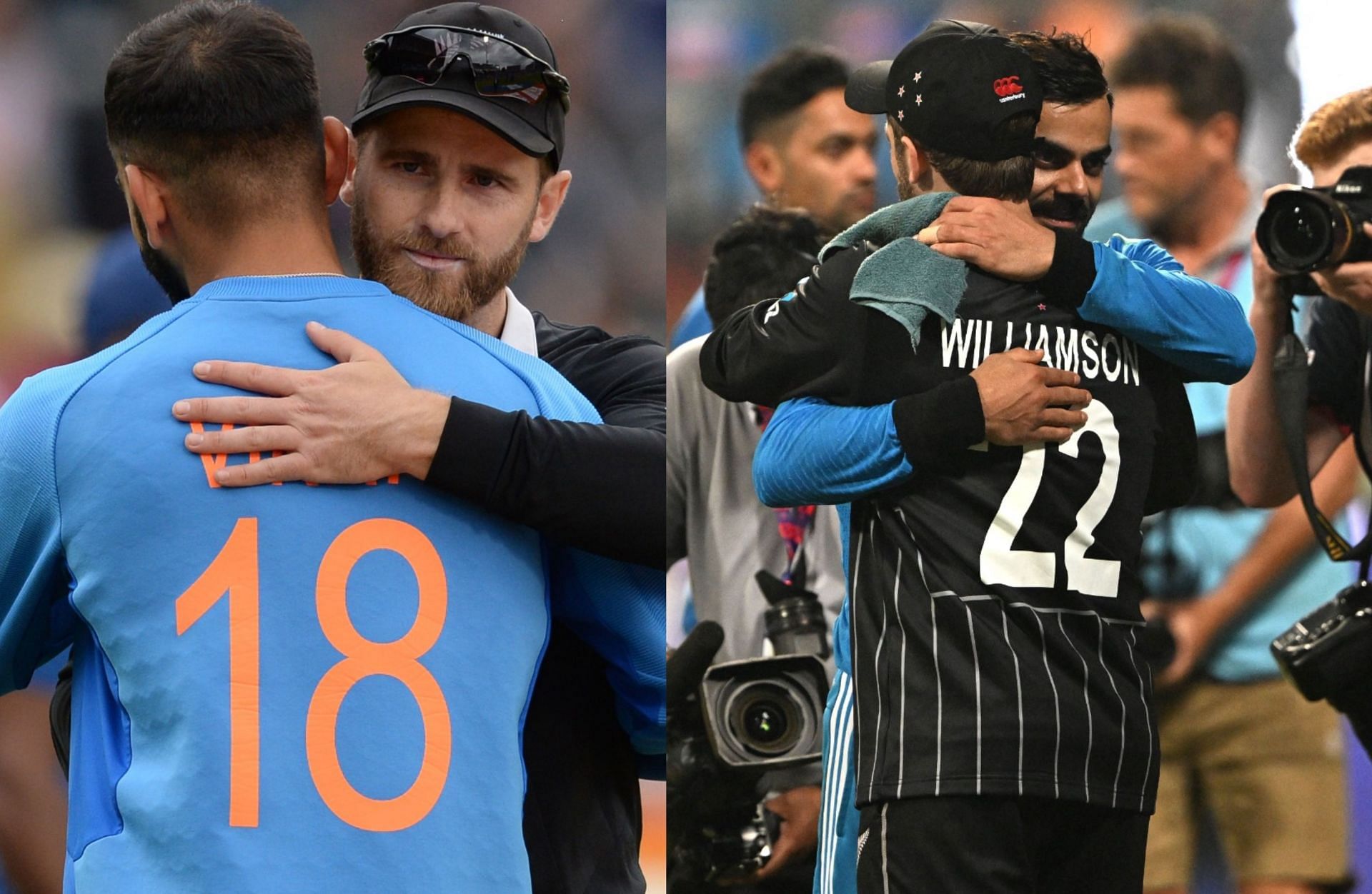 Virat Kohli and Kane Williamson displaying mutual admiration. 