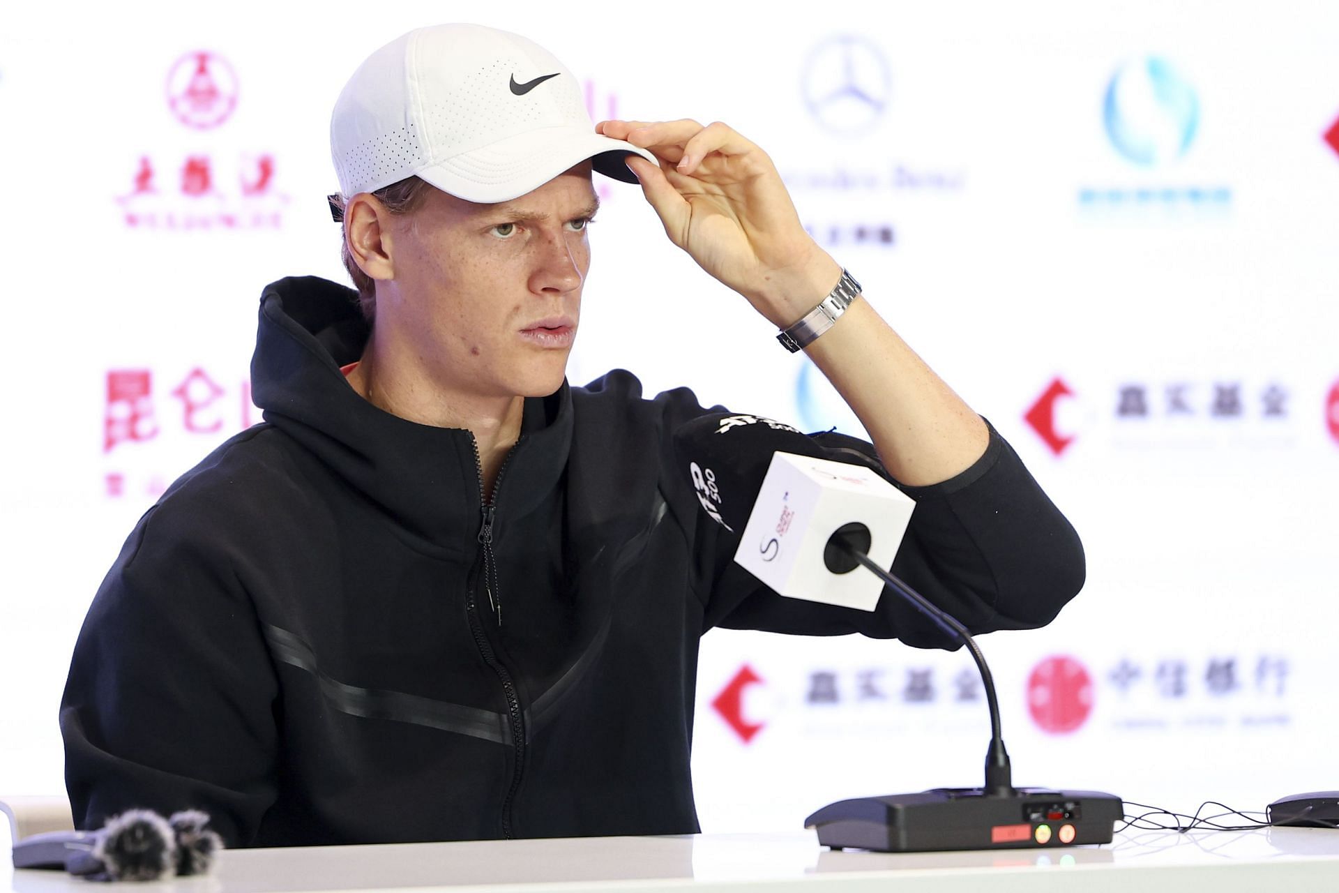 Jannik Sinner at a press conference.