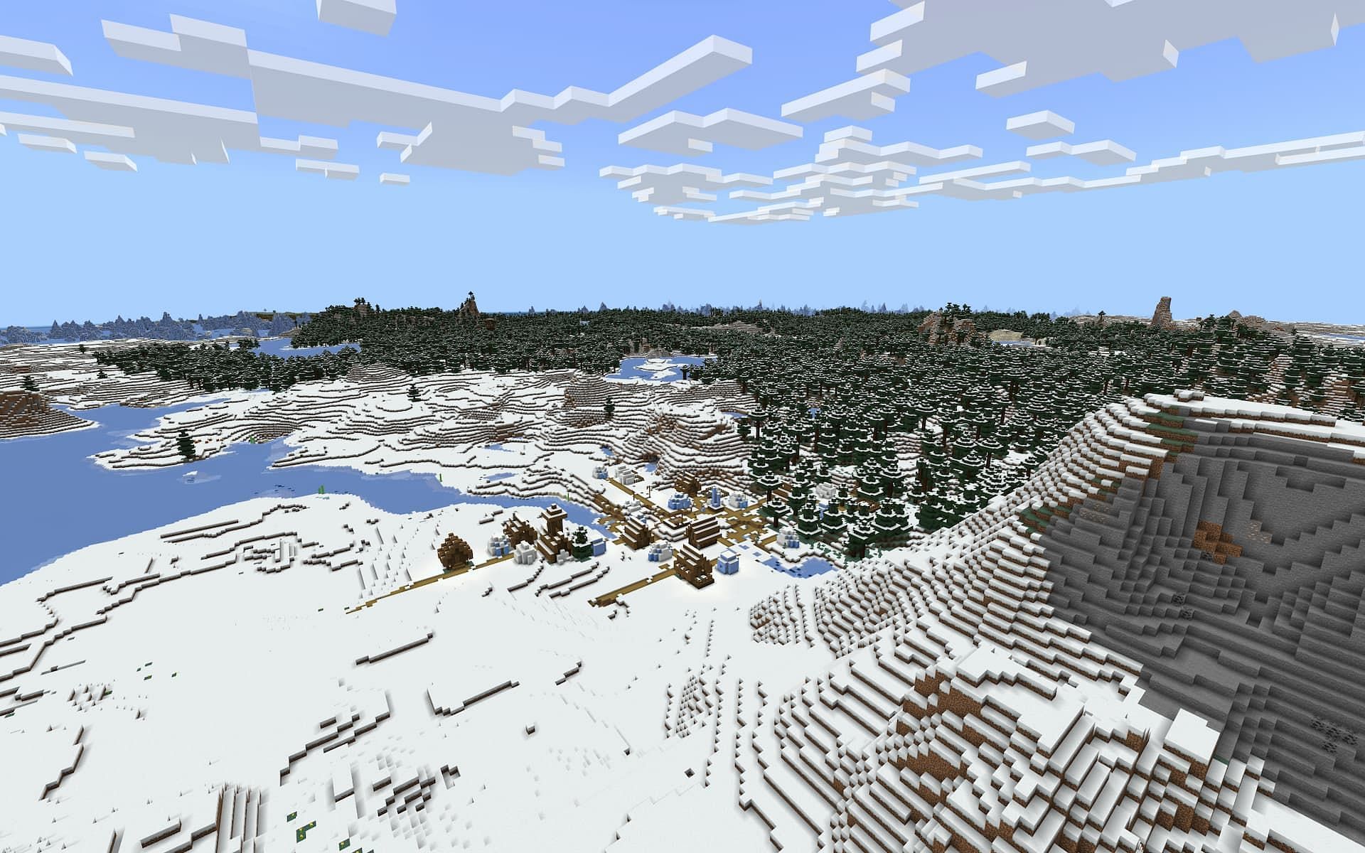 A winter wonderland in Minecraft