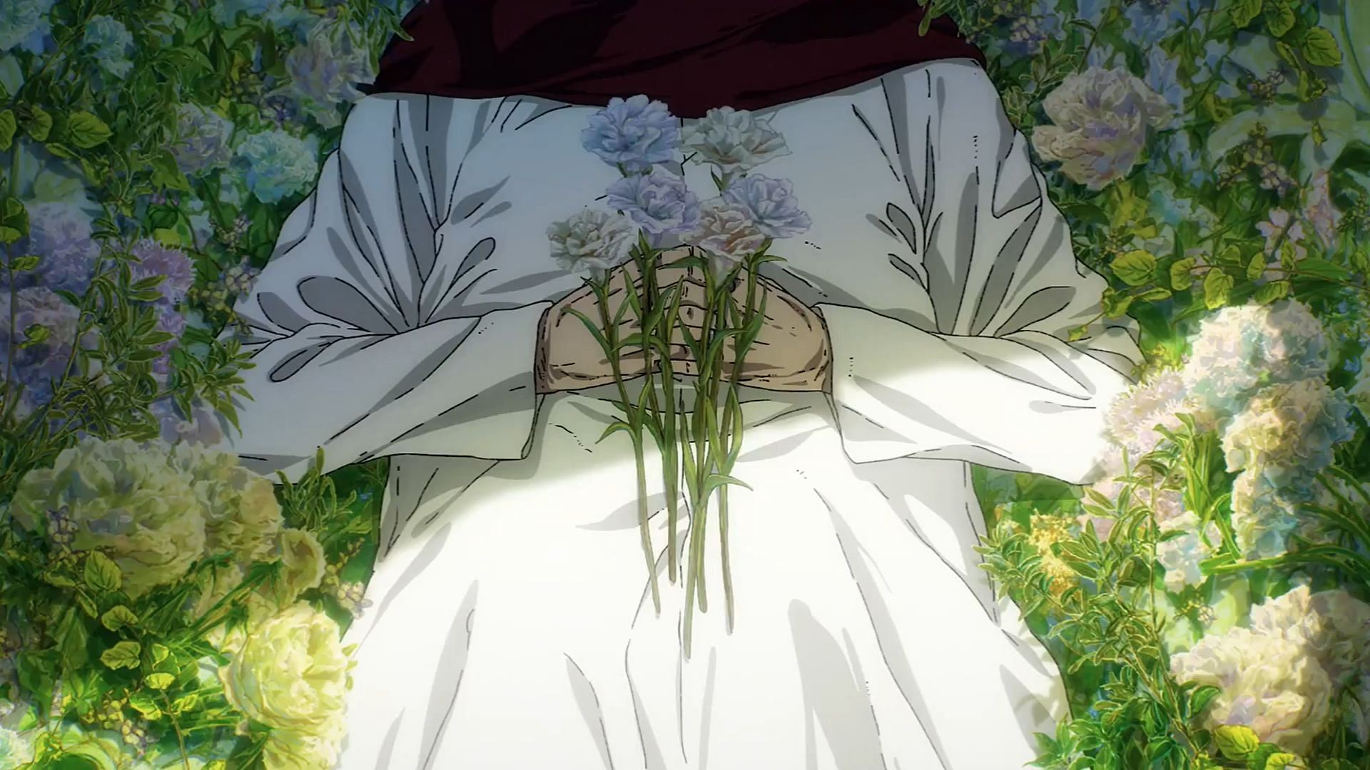 Mikasa&#039;s funeral scene as depicted in Attack on Titan (Image via MAPPA)