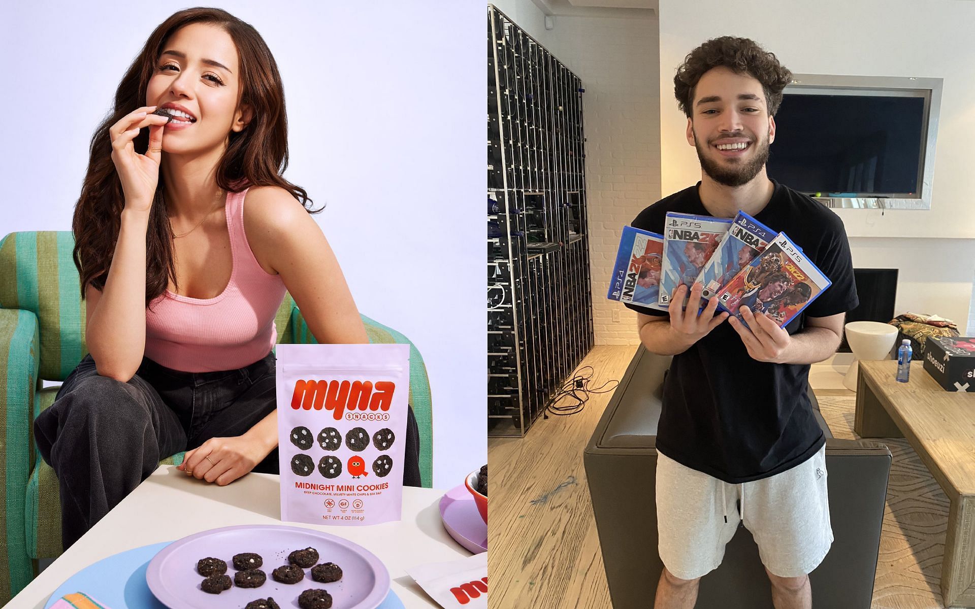 Adin Ross comments on Pokimane controversy (Images via Pokimane and Adin Ross/X)