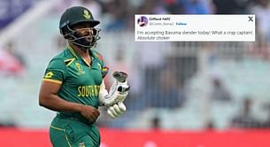 "What a crap captain! Absolute choker" - Fans roast SA captain Temba Bavuma for four-ball duck in 2023 World Cup semifinal vs AUS