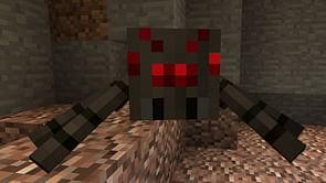 Minecraft player spots a spider fighting pufferfish