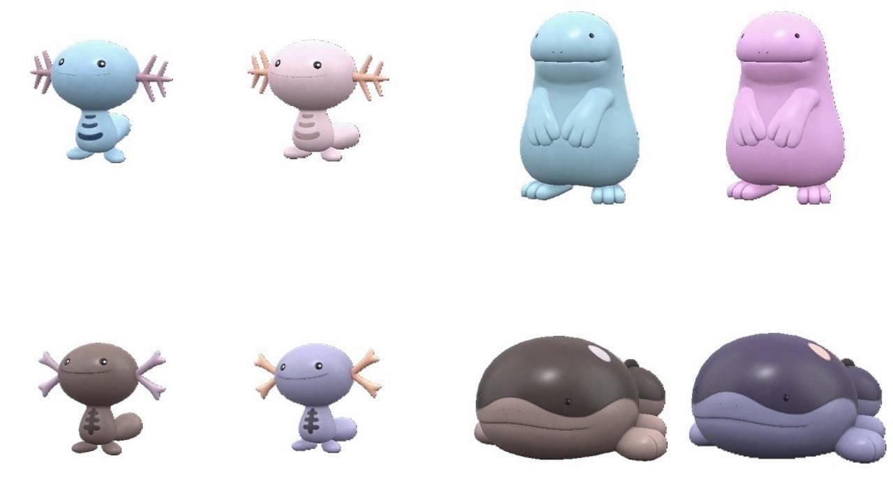 Shiny Wooper and Shiny Paldean Wooper family (Image via Sportskeeda || The Pokemon Company)