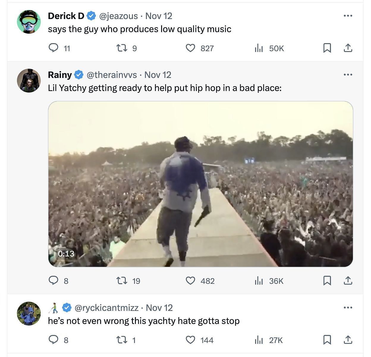 Social media users react to the rapper commenting on the rap scene in the country: Details and reactions explored. (Image via Twitter)