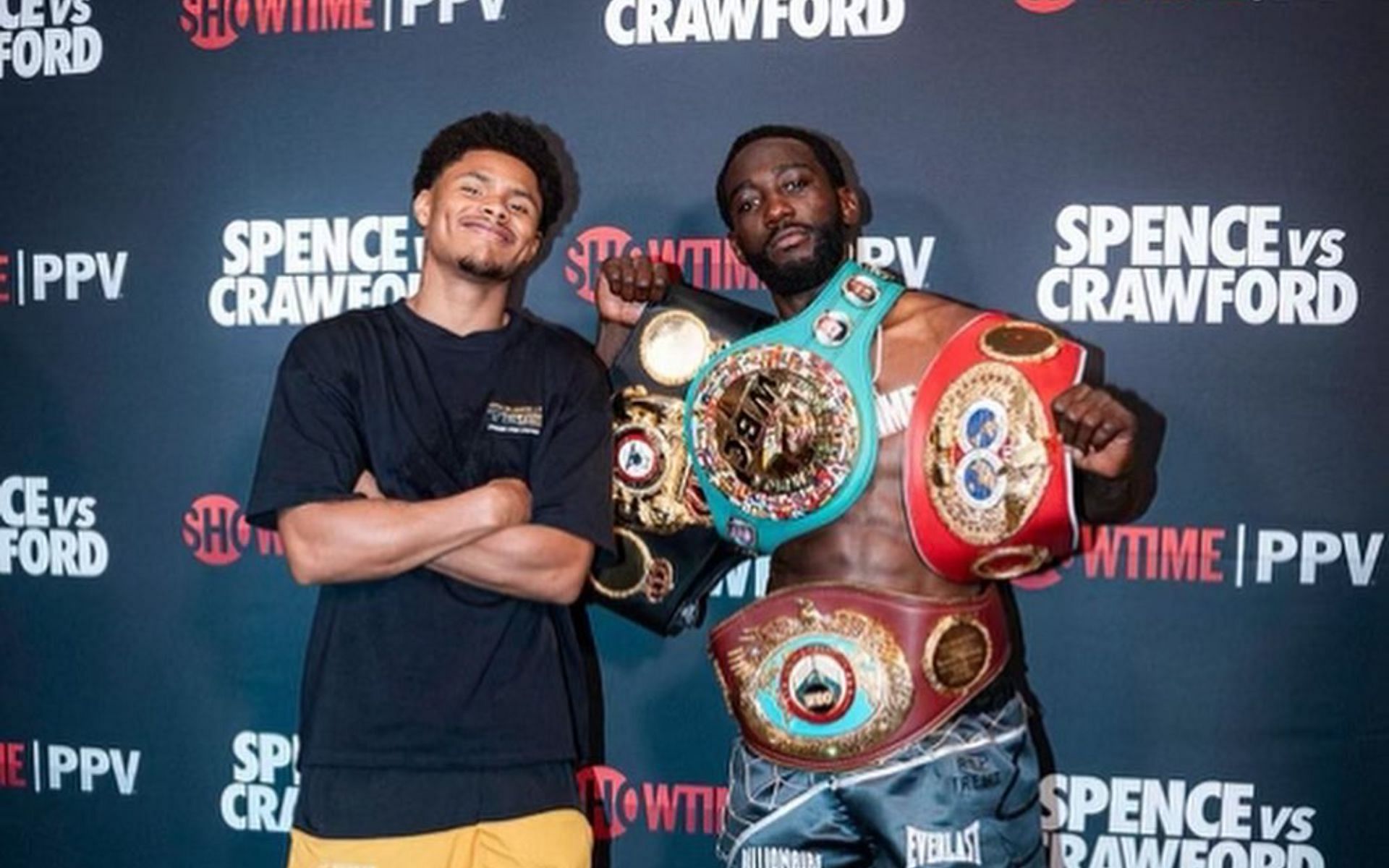 Terence Crawford (right) was quick to defend Shakur Stevenson