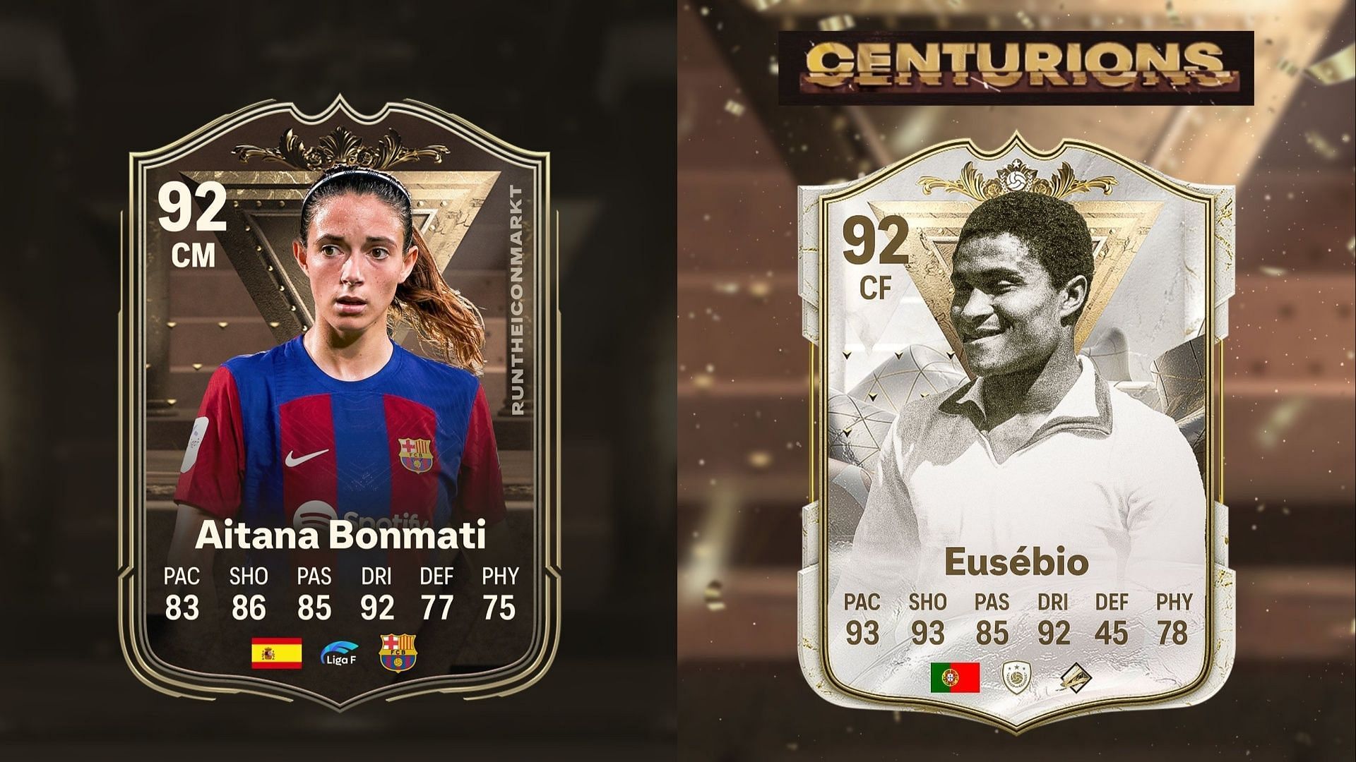 EA FC 24 Centurions Team 2 will include some special cards (Images via Twitter/ Runtheiconmarket, Twitter/ FUT Sheriff)