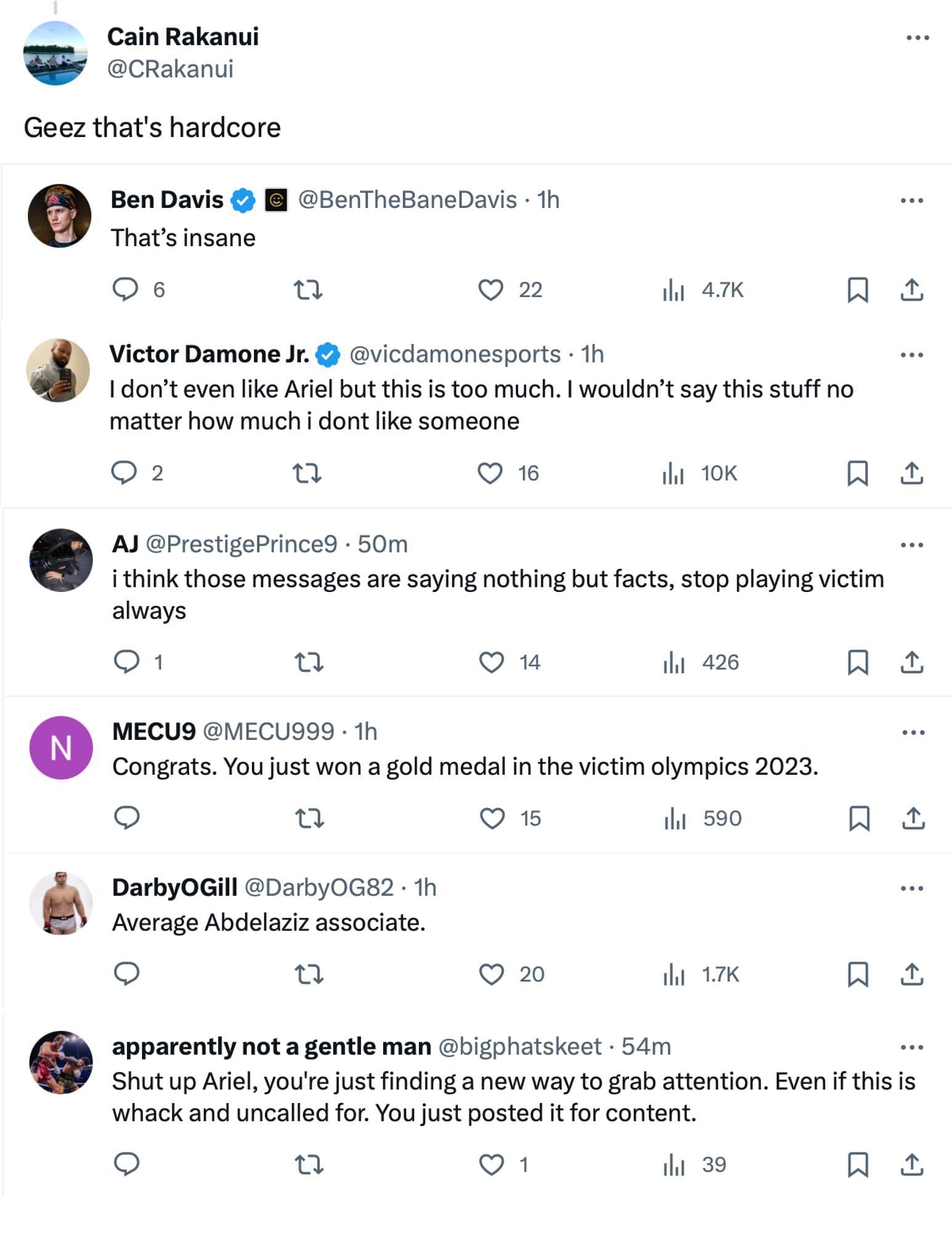 Comment reactions to Helwani&#039;s tweet on X