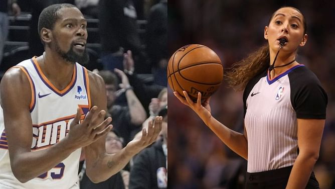 Kevin Durant plays it smart to avoid fines, praises referee who changed her call to hand victory to Suns: "Was a quick play for her"