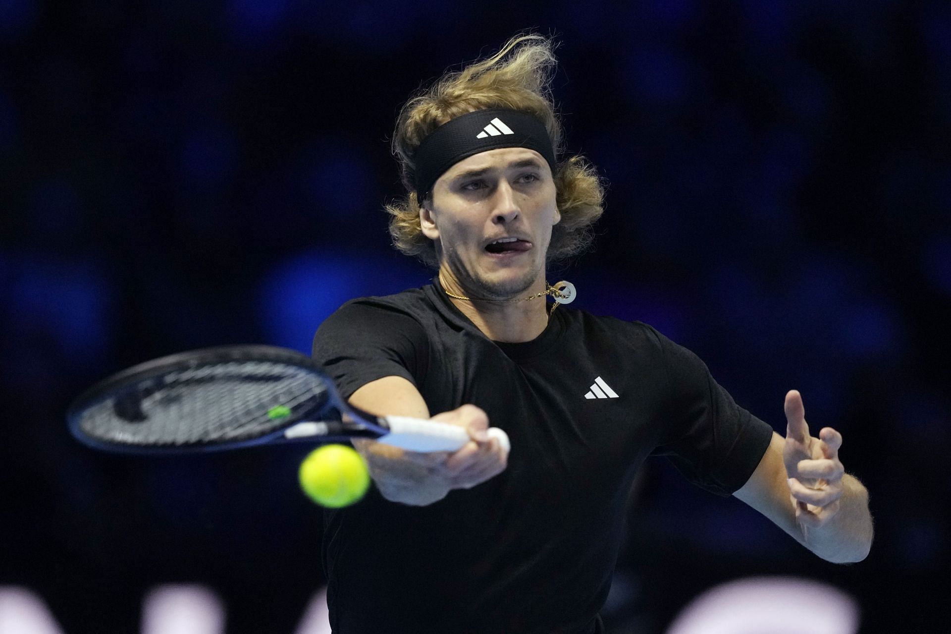 Alexander Zverev in action at the ATP Finals