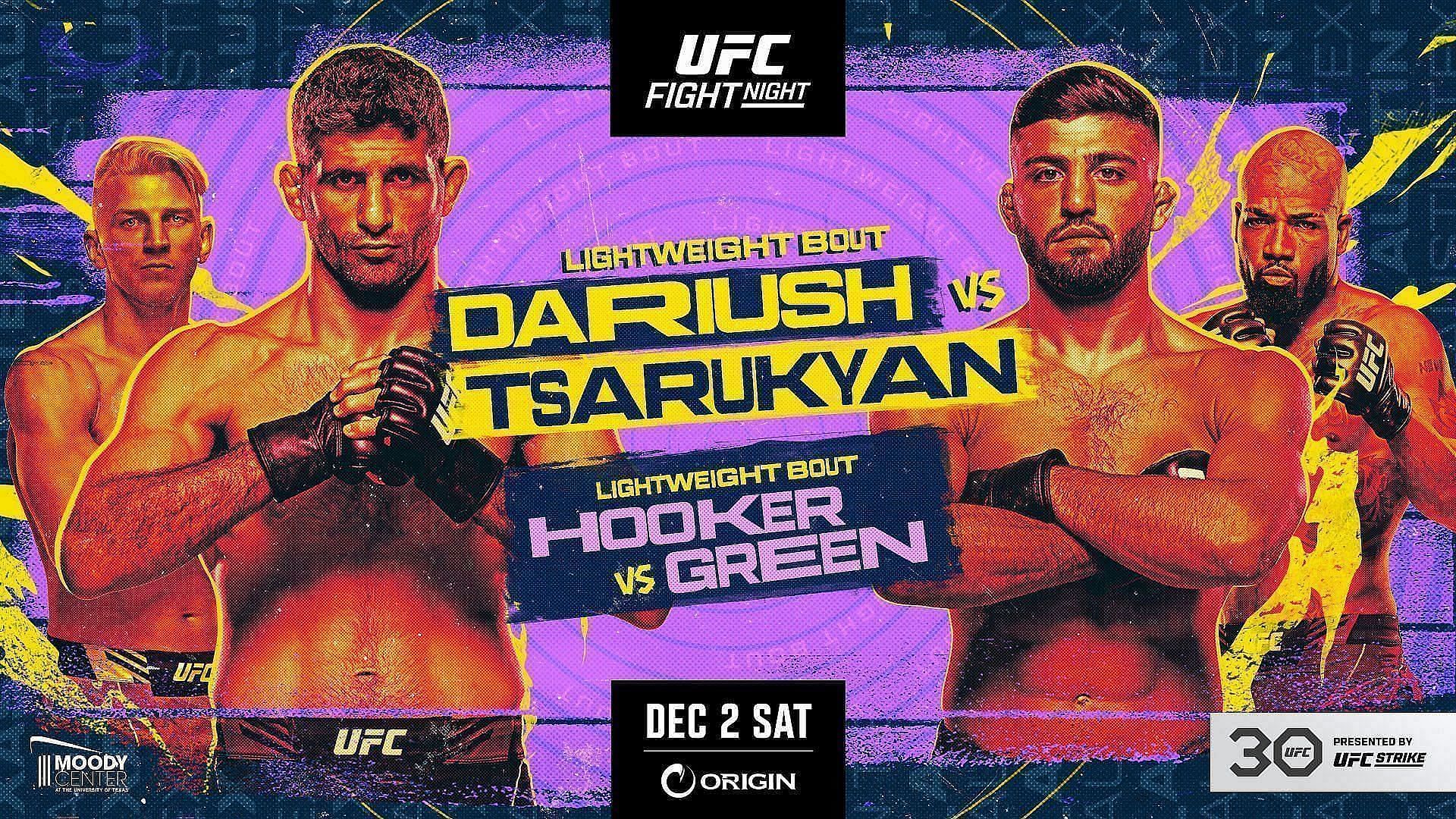 UFC Fight Night: Dariush vs. Tsarukyan poster. (Photo courtesy: Marcel Dorff Twitter)