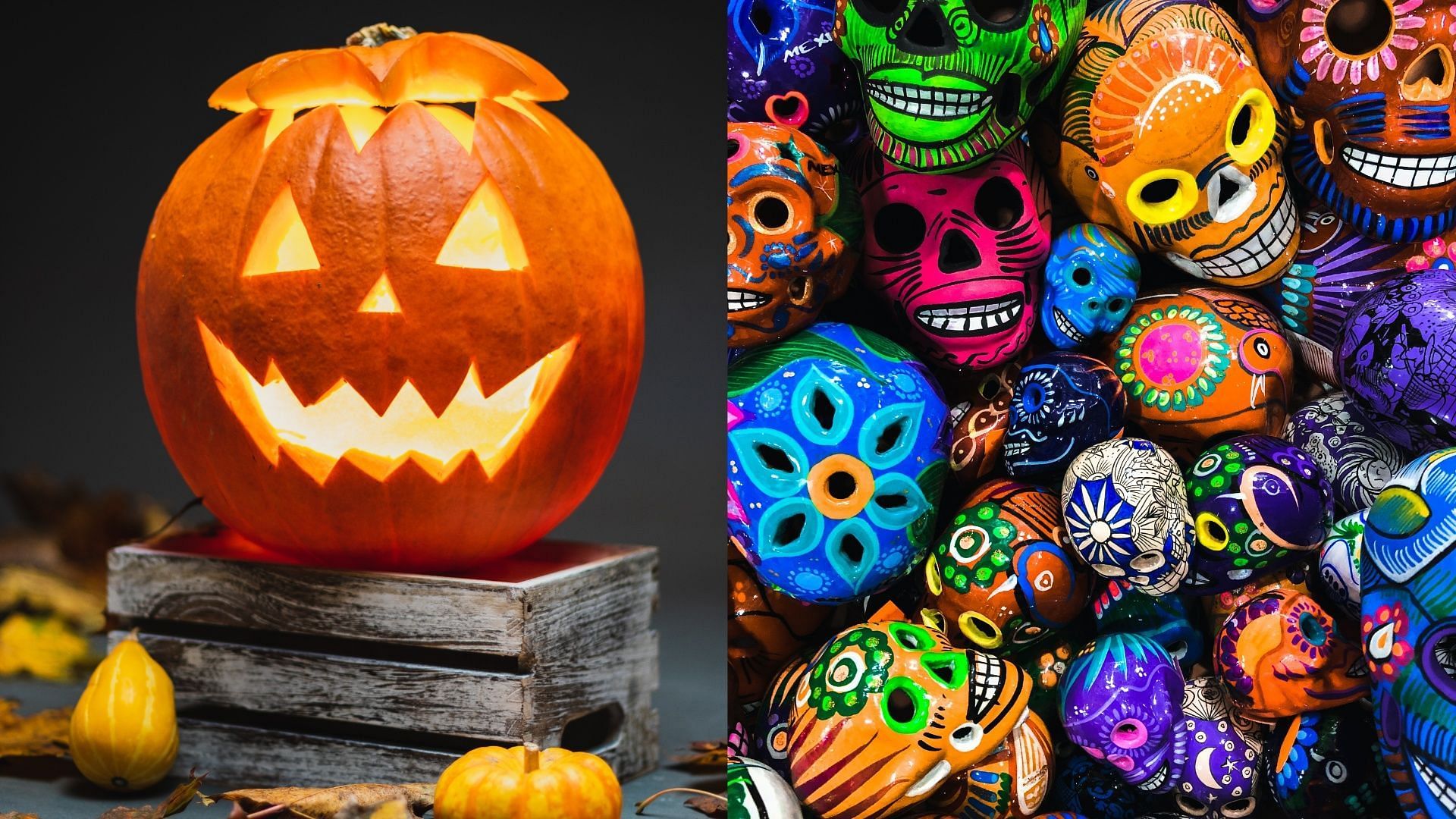 Differences between Halloween and the Day of the Dead explored (Photo by Eduardo Dorantes on Unsplash, Łukasz Nieścioruk on Unsplash)