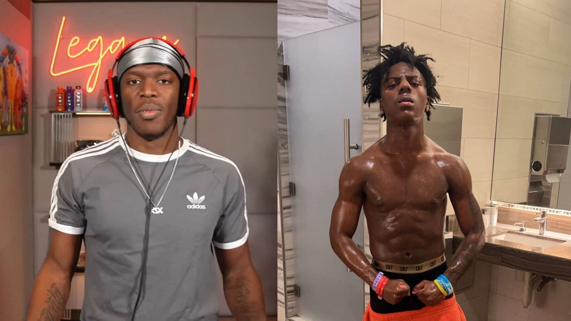 IShowSpeed shares shirtless photo after fight with KSI gets confirmed (Image via KSI/YouTube, IShowSpeed/X)
