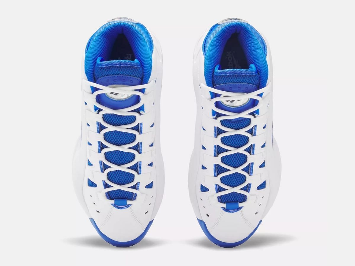 Overview of Reebok ES22 &ldquo;Electric Cobalt&rdquo; sneakers (Image via Sneaker News)