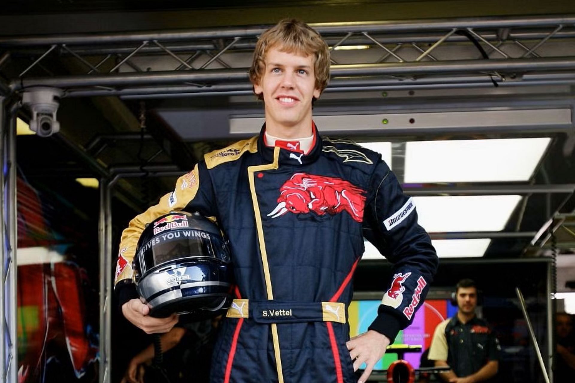 Sebastian Vettel in the pits during the 2007 F1 Hungarian Grand Prix. (Photo by Mark Thompson/Getty Images)